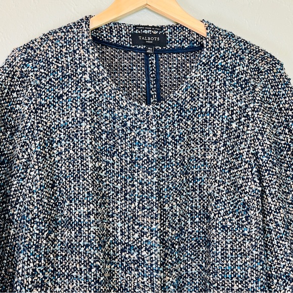 Talbots Blue/Multicolored Tweed Italian Blazer Jacket - 14W - Picture 3 of 10